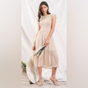 Anthropologie NWT smocked tiered dress size medium